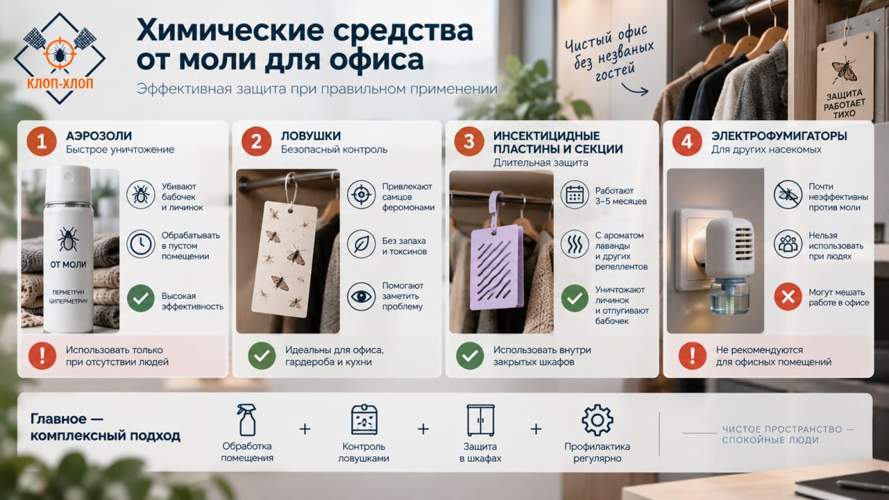 Химические средства для офиса: аэрозоли, фумигаторы, ловушки инсектицидные пластины